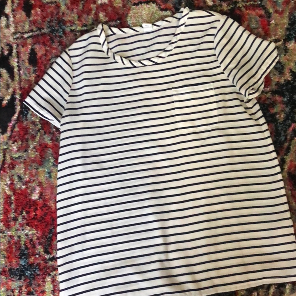 Blouse - striped, tee shirt style
